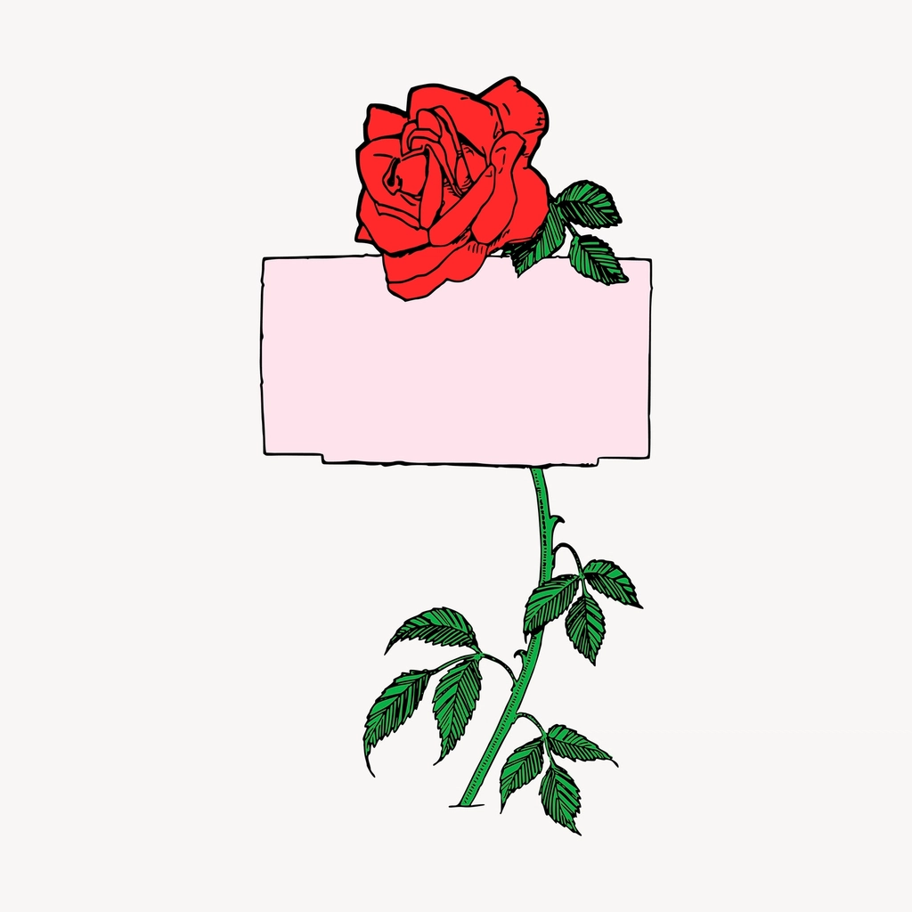 Rose flower clipart, Valentine's illustration